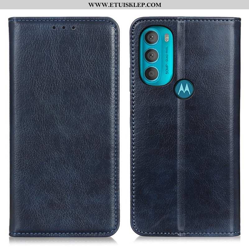 Etui Na Telefon do Moto G71 5G Etui Folio Teksturowana Dwoina Skóry